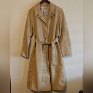 Vintage Misty Harbor Lined Trench Coat  Made in the USA. Size 14. Beige.